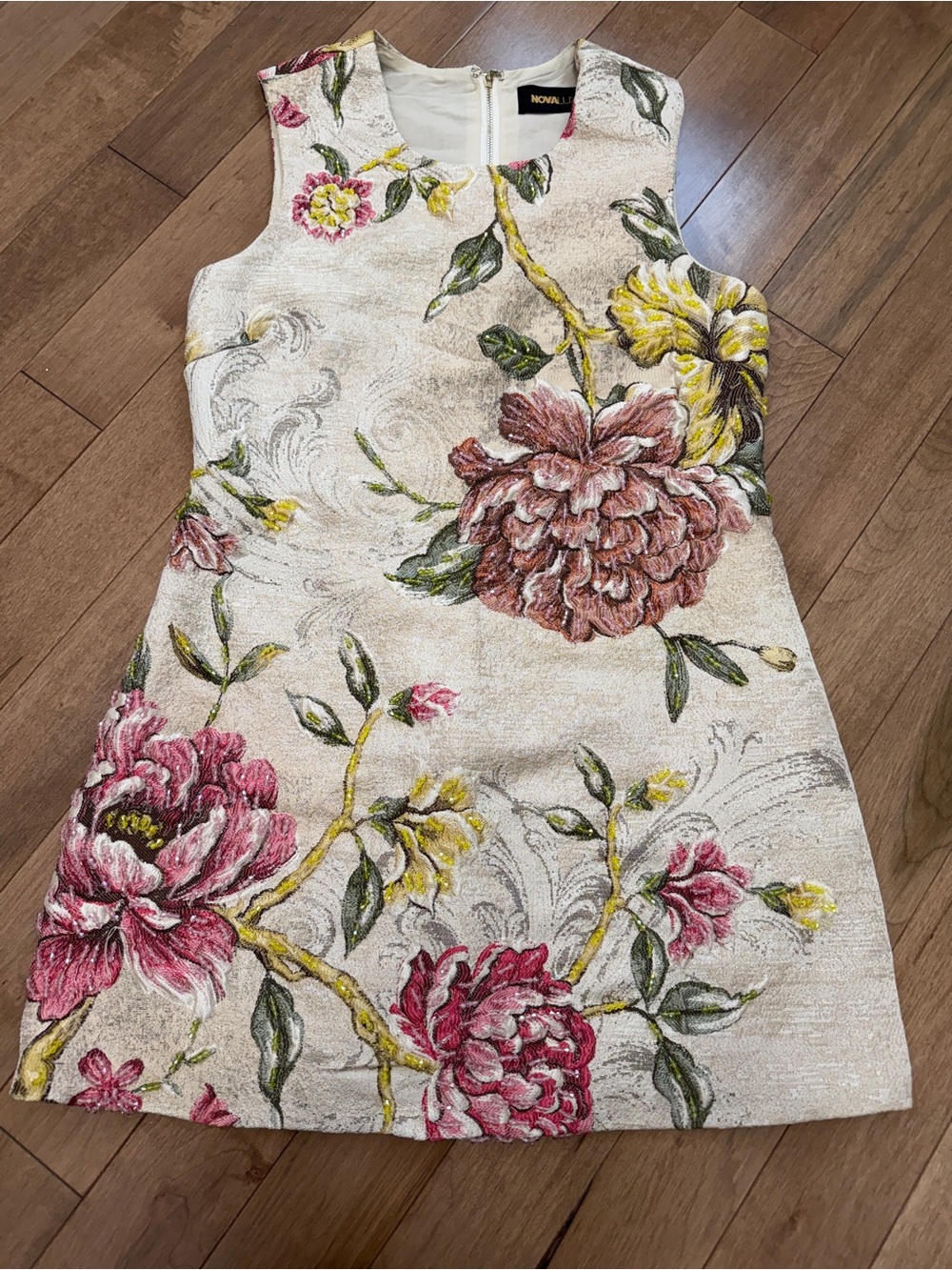 Fashion Nova Textured Floral Mini Dress - Pink, Yellow, Green